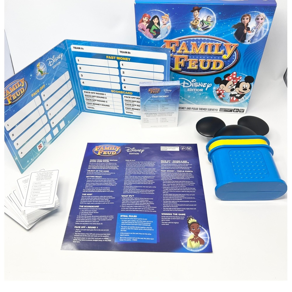 Family‎ Feud Disney Edition Board Game Complete Set Trivia Party Game COMPLETE